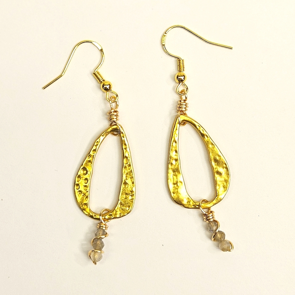 Handmade Goldtone Labradorite Earrings